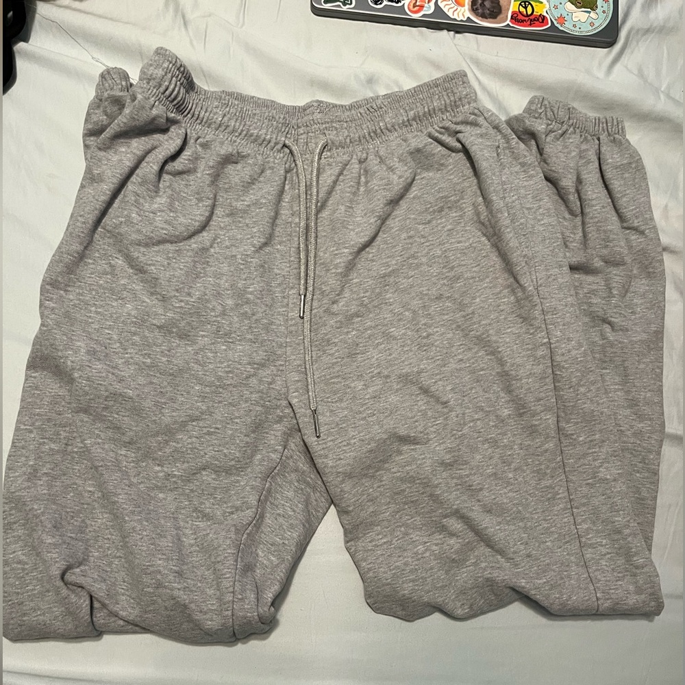 long grey sweatpants